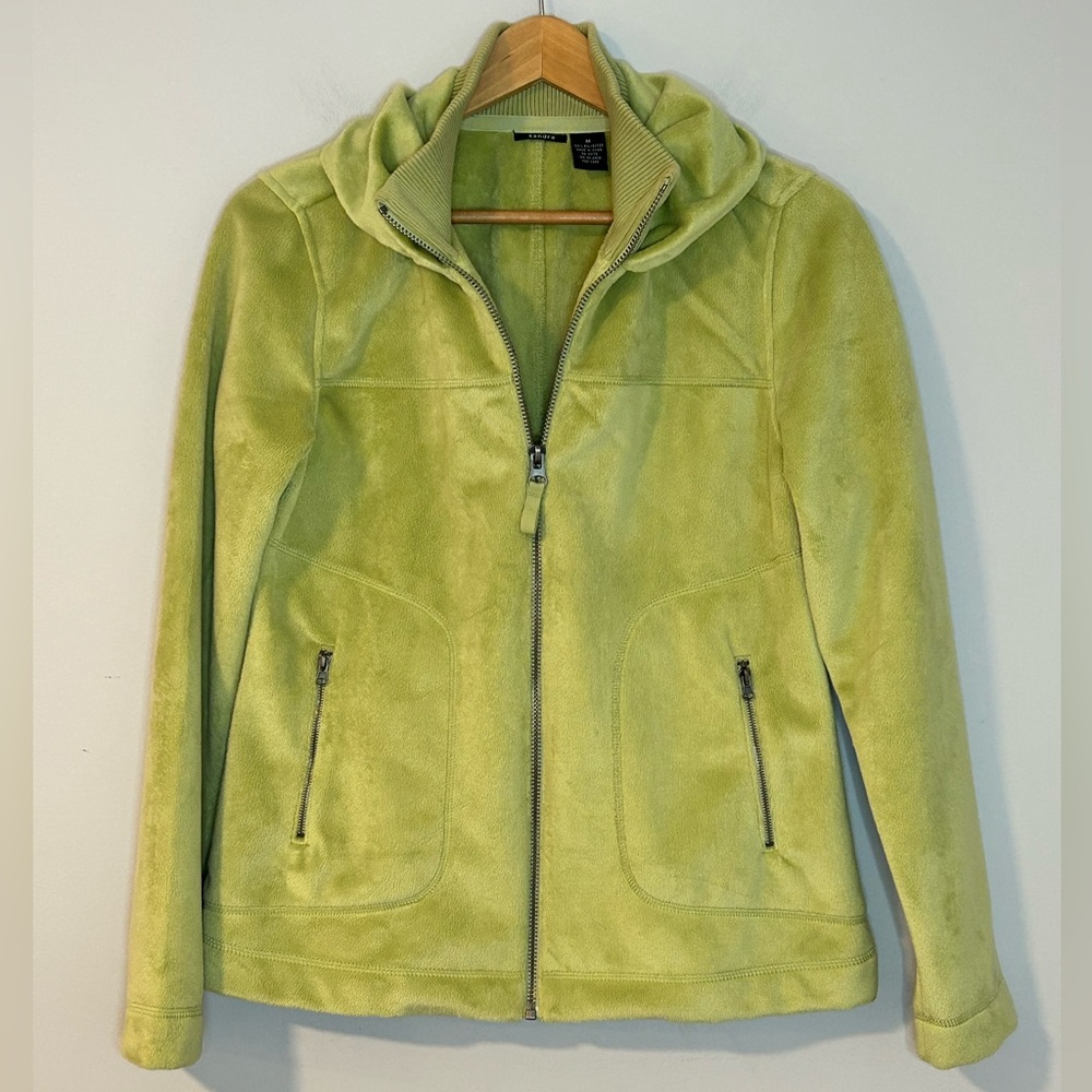 Sandra Light Green Fleece Zip-Up Jacket Women’s Size M - Picture 3 of 5
